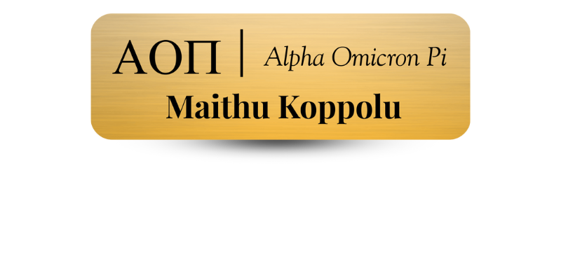 1" x 3" Alpha Omicron Pi Name Tag - Part #391