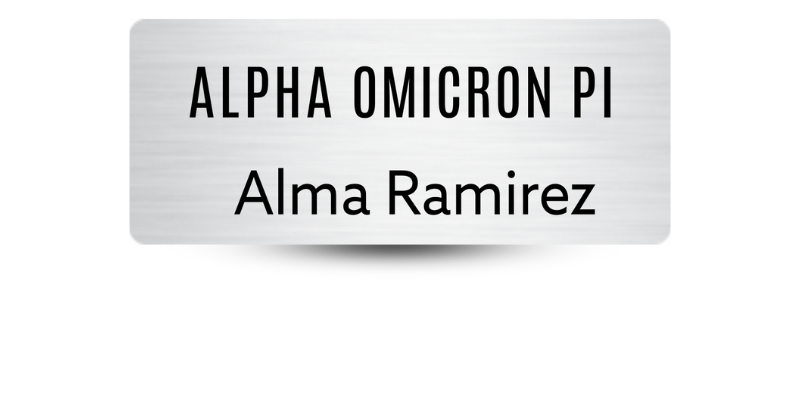 1.25" x 3" Alpha Omicron Pi Name Tag - Part #395