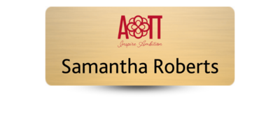 1.25 1.25" x 3" Alpha Omicron Pi Name Tag - Part #396