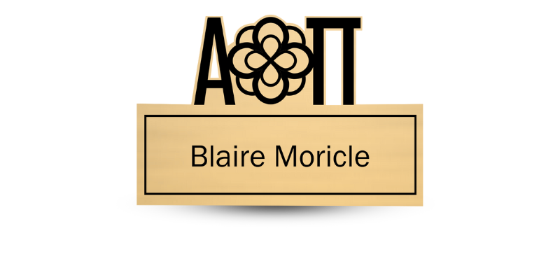 Custom Greek Cutout Letter Alpha Omicron Pi Name Tag - Part #399