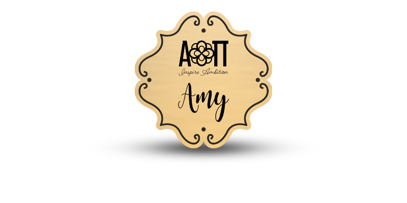 Custom Shape Alpha Omicron Pi Name Tag - Part #400