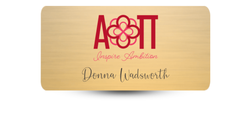1.5" x 3" Alpha Omicron Pi Name Tag - Part #1142