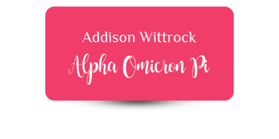 1.5" x 3" Alpha Omicron Pi Name Tag - Part #1164