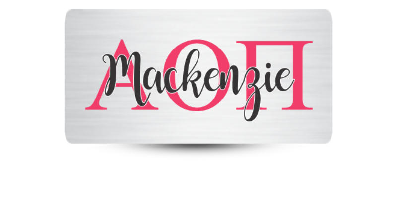 1.5" x 3" Alpha Omicron Pi Name Tag - Part #1184