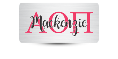 1.5" x 3" Alpha Omicron Pi Name Tag - Part #1184