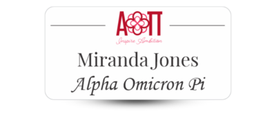 1.5" x 3" Alpha Omicron Pi Name Tag - Part #1205