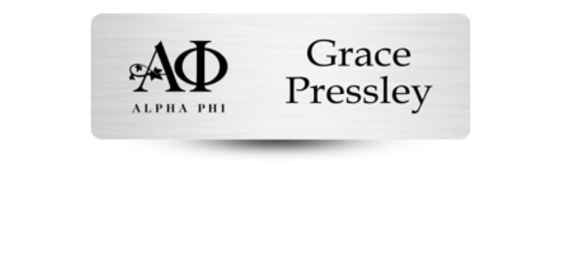 1" x 3" Alpha Phi Name Tag - Part #401