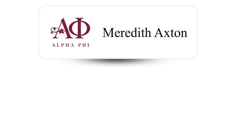 1" x 3" Alpha Phi Name Tag - Part #402