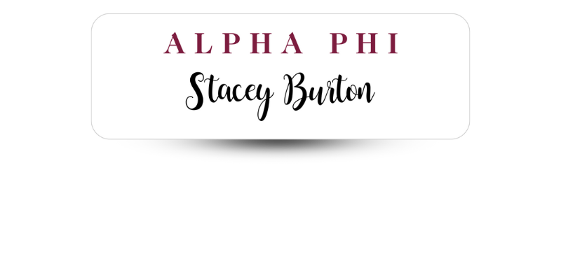 1" x 3" Alpha Phi Name Tag - Part #404