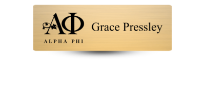 1 1" x 3" Alpha Phi Name Tag - Part #408