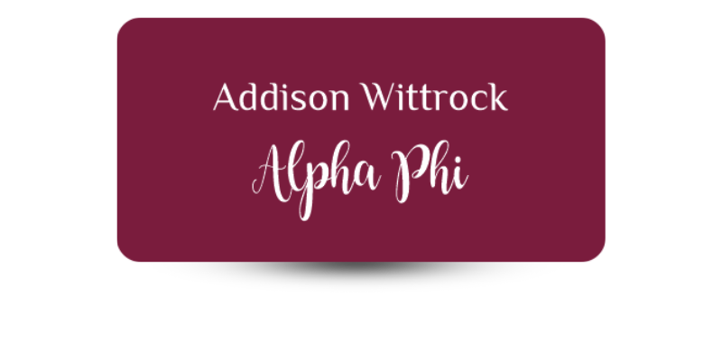 1.5" x 3" Alpha Phi Name Tag - Part #1165
