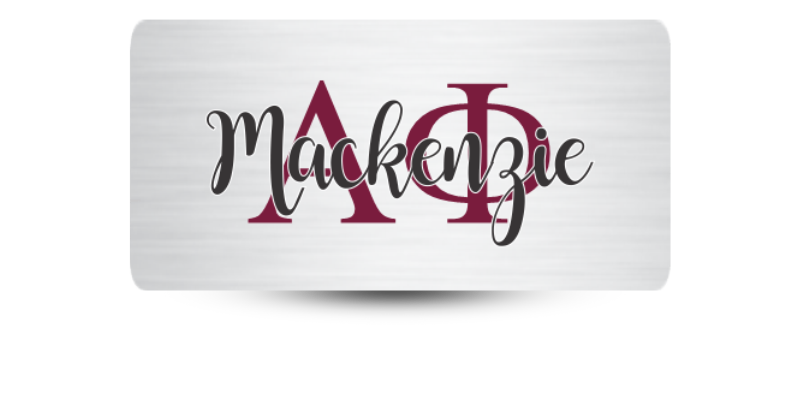 1.5" x 3" Alpha Phi Name Tag - Part #1185