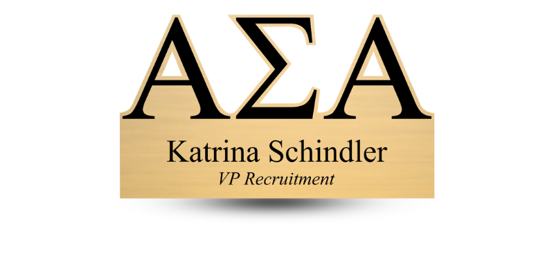 Custom Greek Cutout Letter Alpha Sigma Alpha Name Tag - Part #416