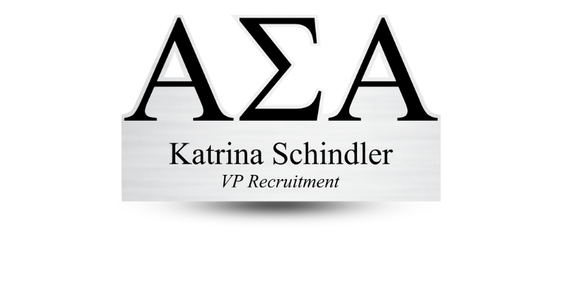 Custom Greek Cutout Letter Alpha Sigma Alpha Name Tag - Part #416
