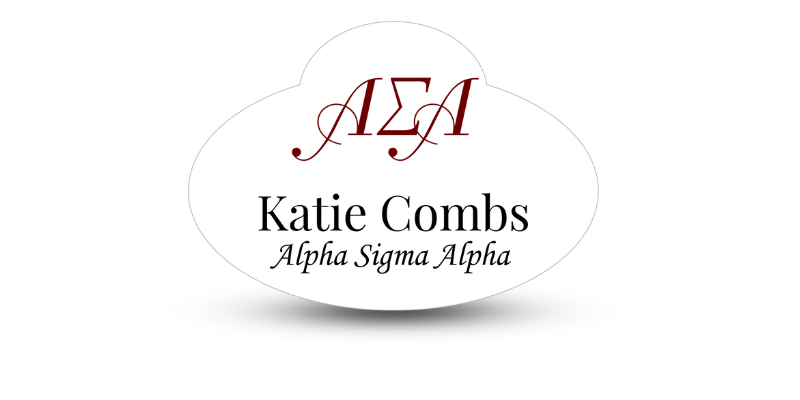 Unique Shape Alpha Sigma Alpha Name Tag - Part #418