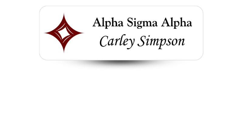 1" x 3" Alpha Sigma Alpha Name Tag - Part #421