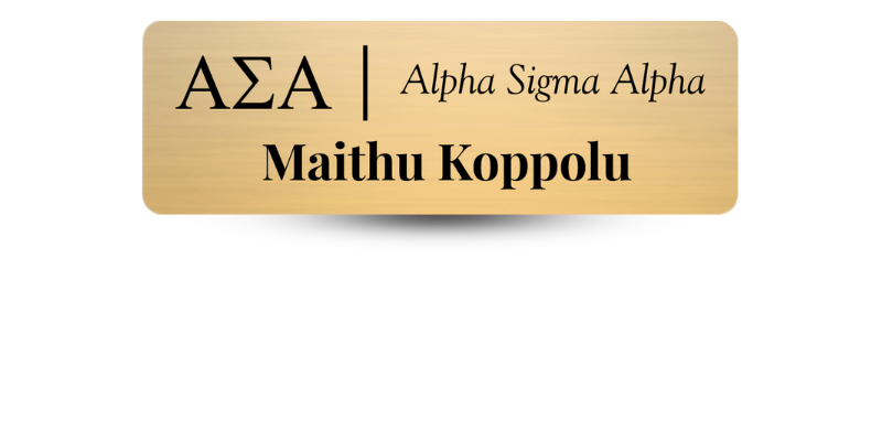 1" x 3" Alpha Sigma Alpha Name Tag - Part #422