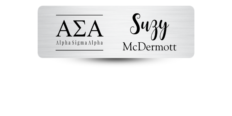 1" x 3" Alpha Sigma Alpha Name Tag - Part #423