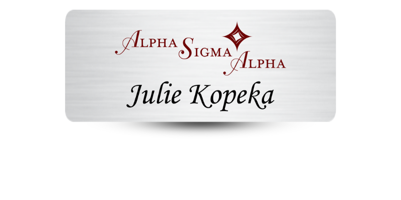 1.25" x 3" Alpha Sigma Alpha Name Tag - Part #425