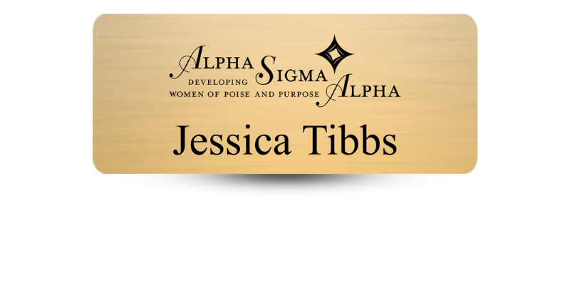 1.25" x 3" Alpha Sigma Alpha Name Tag - Part #424