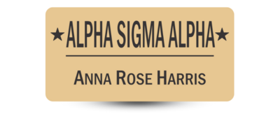 1.5" x 3" Alpha Sigma Alpha Name Tag - Part #427