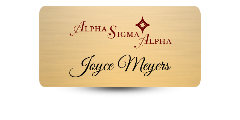 1.5" x 3" Alpha Sigma Alpha Name Tag - Part #428