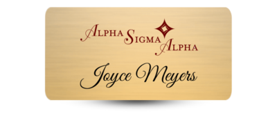 1.5" x 3" Alpha Sigma Alpha Name Tag - Part #428