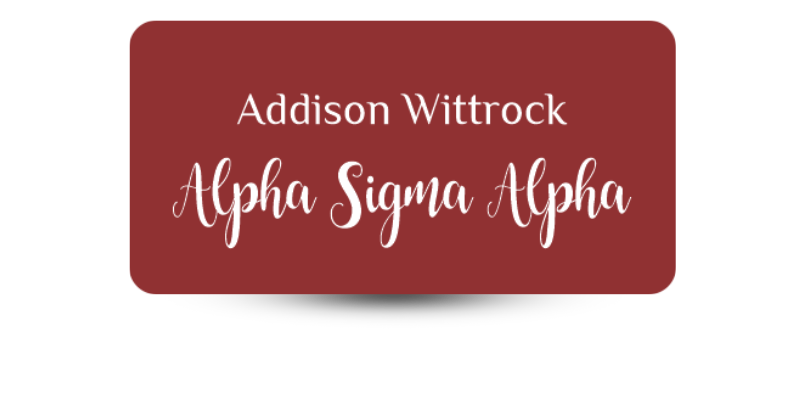 1.5" x 3" Alpha Sigma Alpha Name Tag - Part #1166