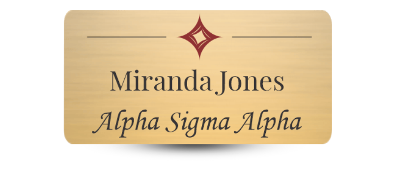 1.5" x 3" Alpha Sigma Alpha Name Tag - Part #1207