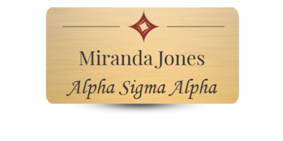 1.5" x 3" Alpha Sigma Alpha Name Tag - Part #1207