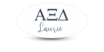 1.5" x 3" Oval Alpha Xi Delta Name Tag - Part #431