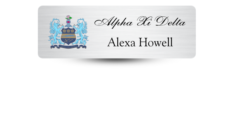 1" x 3" Alpha Xi Delta Name Tag - Part #433