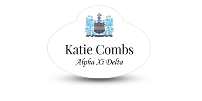 Unique Shape Alpha Xi Delta Name Tag - Part #432