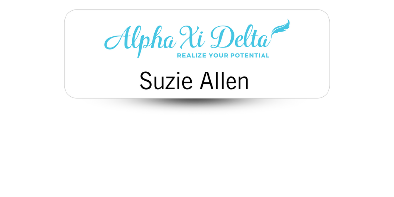 1" x 3" Alpha Xi Delta Name Tag - Part #434