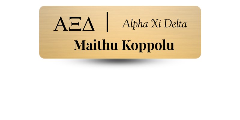 1" x 3" Alpha Xi Delta Name Tag - Part #435