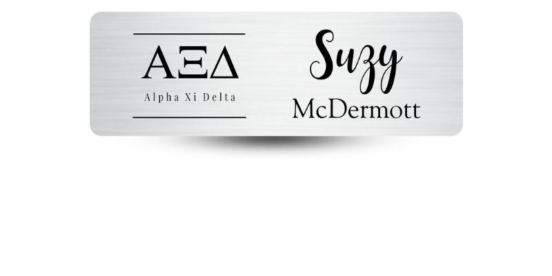 1.25" x 3" Alpha Xi Delta Name Tag - Part #438
