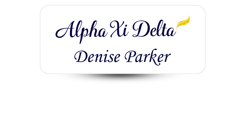 1.25" x 3" Alpha Xi Delta Name Tag - Part #439
