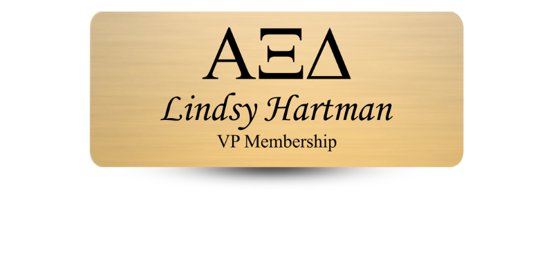 1.25" x 3" Alpha Xi Delta Name Tag - Part #440