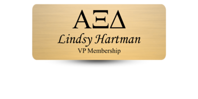 1.25" x 3" Alpha Xi Delta Name Tag - Part #440