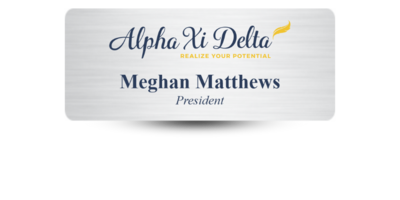 1.25" x 3" Alpha Xi Delta Name Tag - Part #441