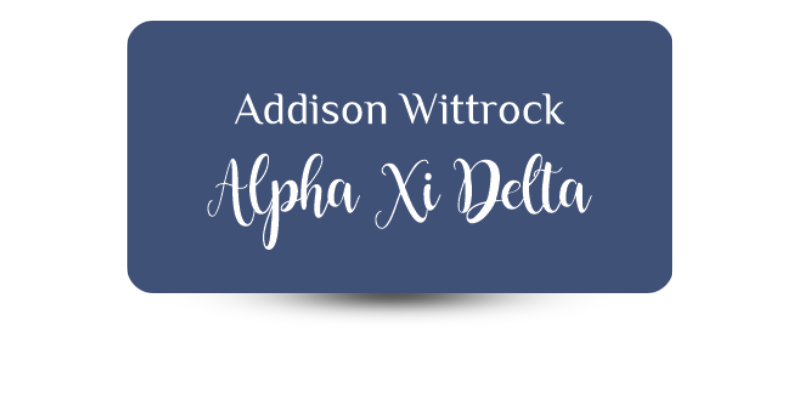 1.5" x 3" Alpha Xi Delta Name Tag - Part #1167