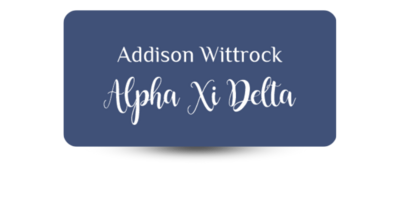1.5" x 3" Alpha Xi Delta Name Tag - Part #1167