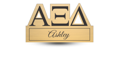 Custom Greek Cutout Letter Alpha Xi Delta Name Tag - Part #1223