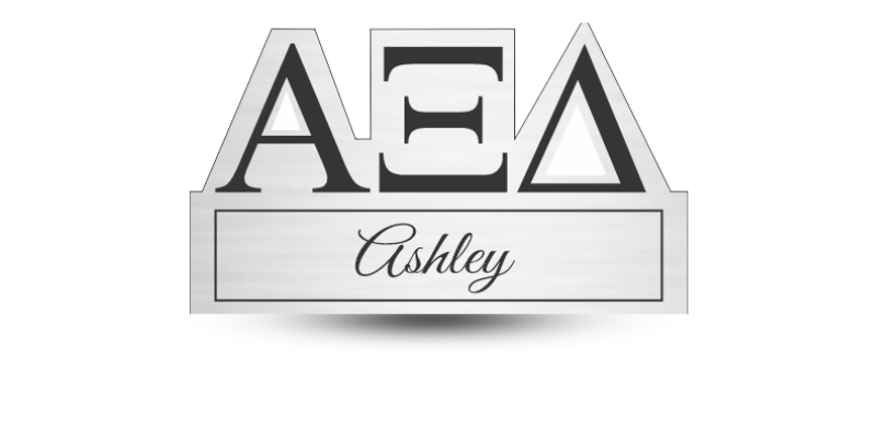 Custom Greek Cutout Letter Alpha Xi Delta Name Tag - Part #1223