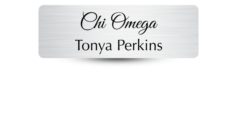 1" x 3" Chi Omega Name Tag - Part #443