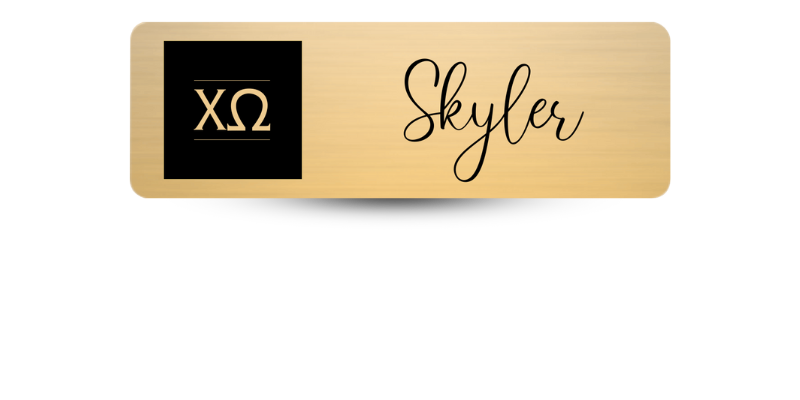 1" x 3" Chi Omega Name Tag - Part #445