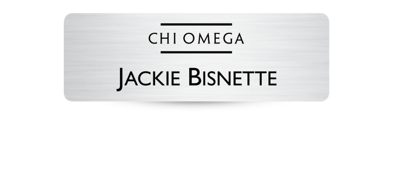 1" x 3" Chi Omega Name Tag - Part #448