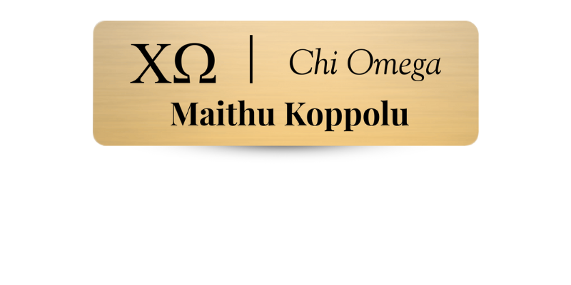 1" x 3" Chi Omega Name Tag - Part #449