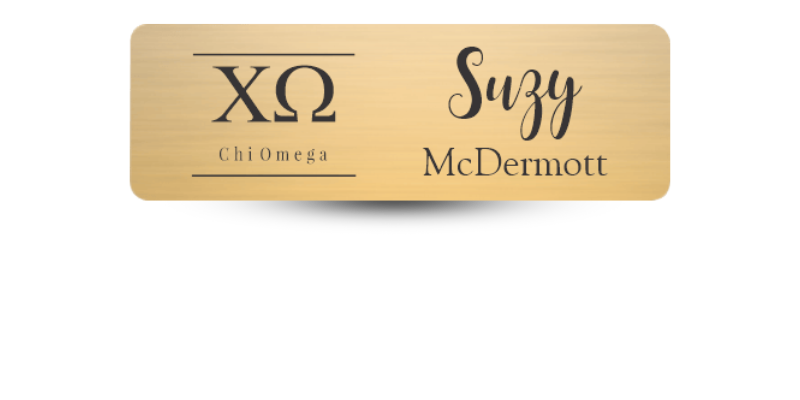 1" x 3" Chi Omega Name Tag - Part #446-2