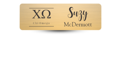 1" x 3" Chi Omega Name Tag - Part #446-2